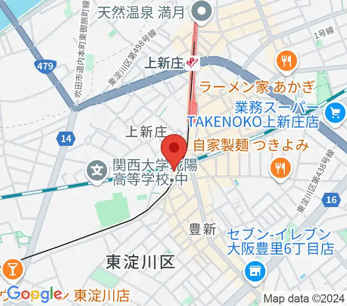 上新庄スタジオテンダーの地図