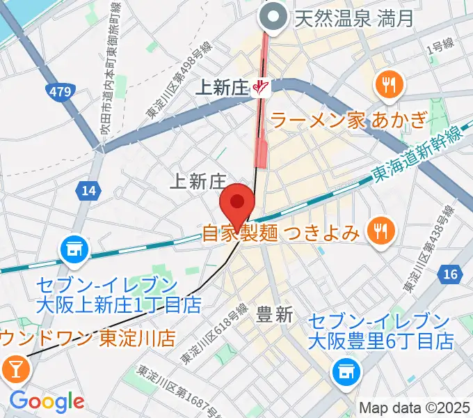 上新庄スタジオテンダーの地図
