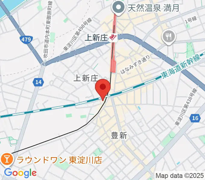 上新庄スタジオテンダーの地図