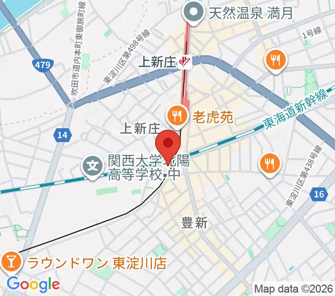 上新庄スタジオテンダーの地図