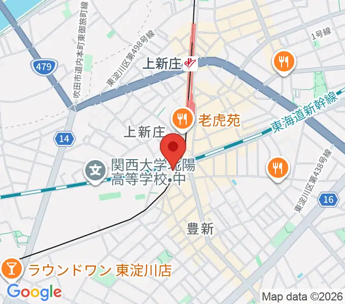 上新庄スタジオテンダーの地図