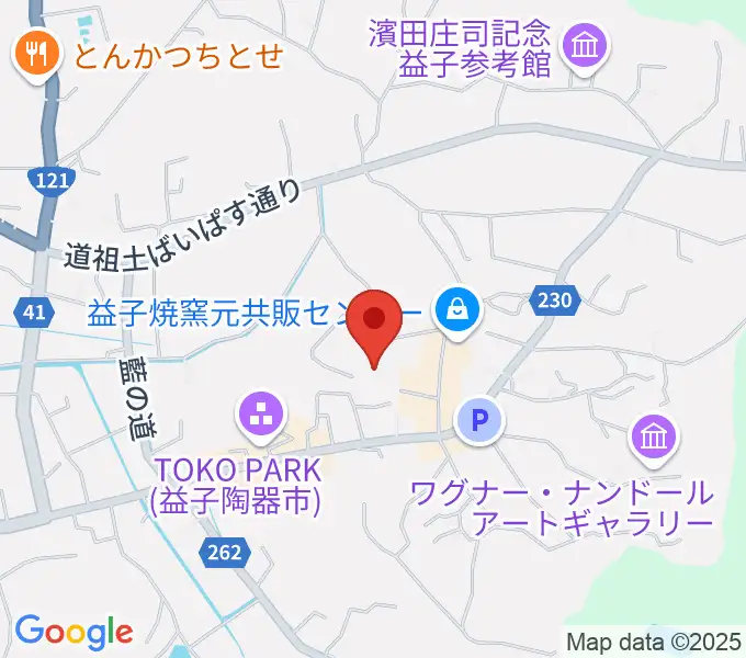 益子陶芸美術館の地図