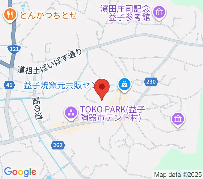 益子陶芸美術館の地図