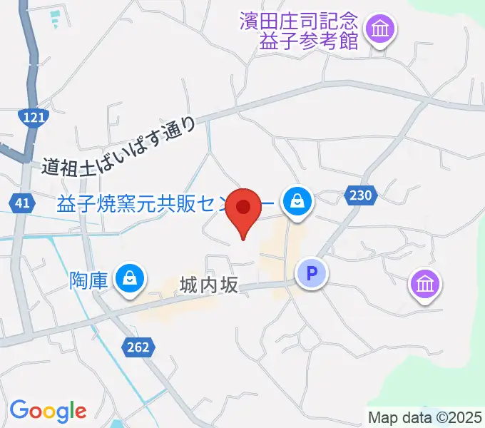 益子陶芸美術館の地図