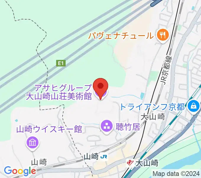 アサヒビール大山崎山荘美術館の地図