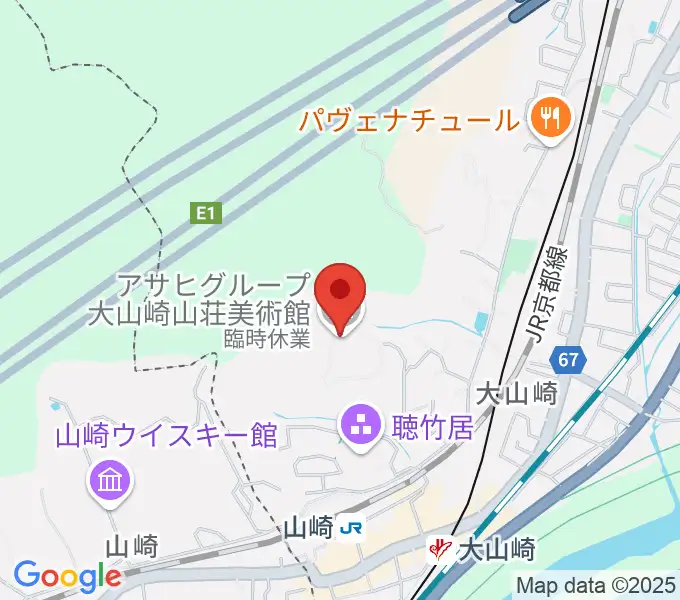 アサヒビール大山崎山荘美術館の地図