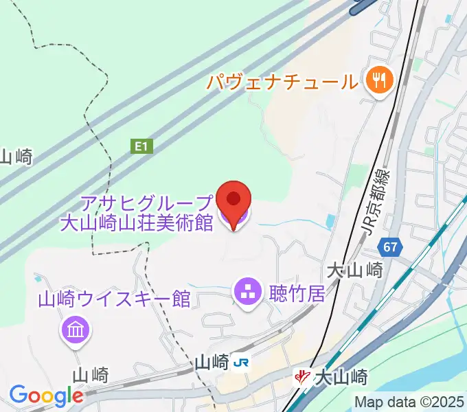 アサヒビール大山崎山荘美術館の地図