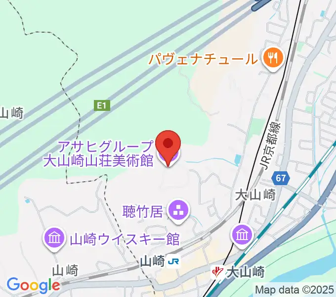 アサヒビール大山崎山荘美術館の地図