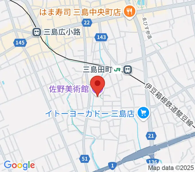 佐野美術館の地図