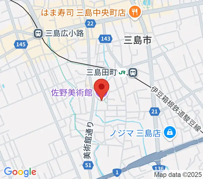 佐野美術館の地図