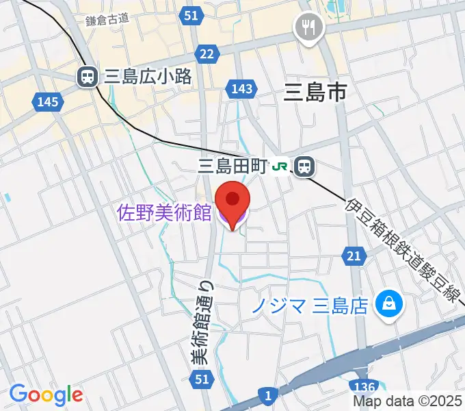 佐野美術館の地図