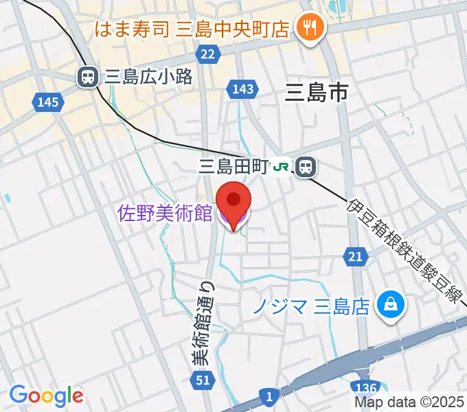 佐野美術館の地図