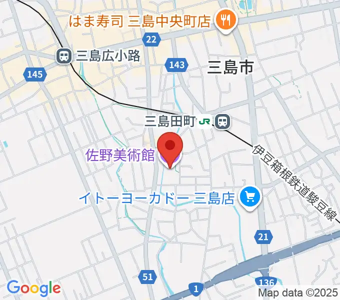 佐野美術館の地図