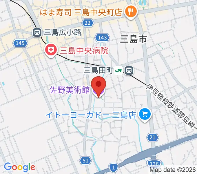 佐野美術館の地図