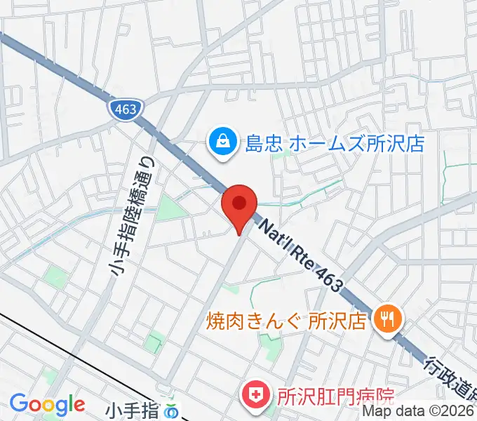 サウンドショット 小手指店の地図
