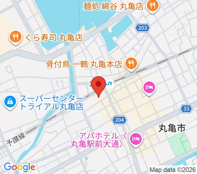 丸亀市猪熊弦一郎現代美術館の地図