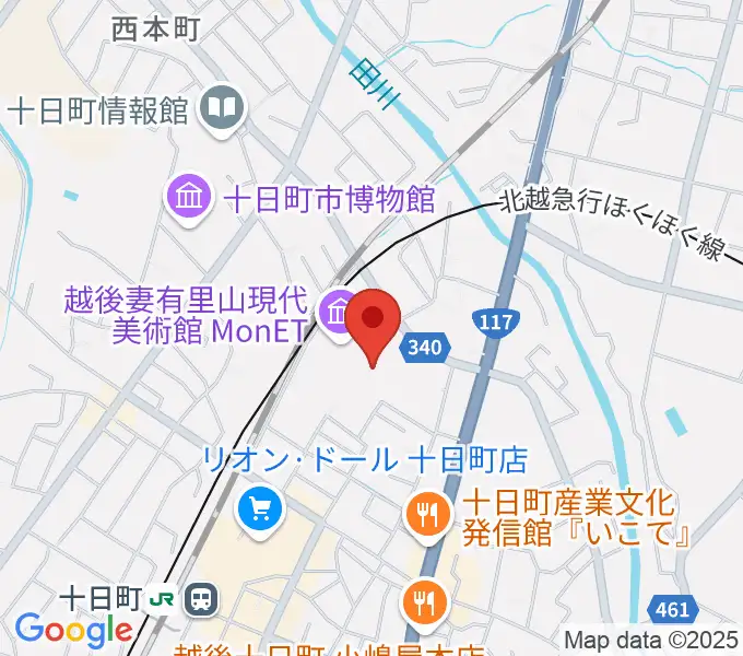 越後妻有里山現代美術館MonETの地図