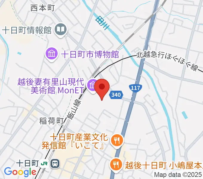 越後妻有里山現代美術館MonETの地図