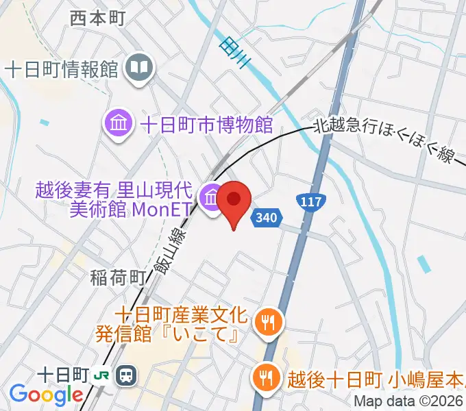 越後妻有里山現代美術館MonETの地図