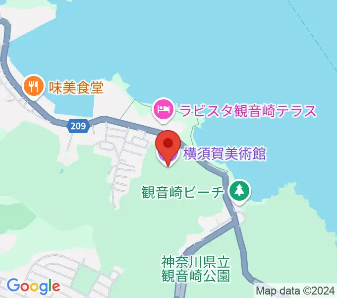 横須賀美術館の地図