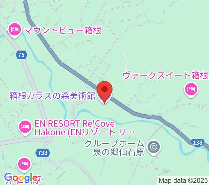 箱根ガラスの森美術館の地図