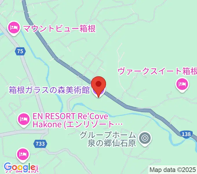 箱根ガラスの森美術館の地図
