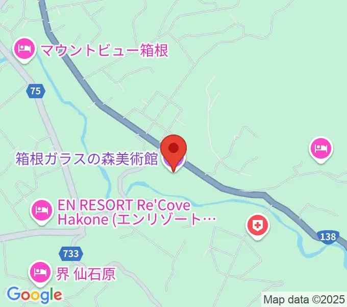 箱根ガラスの森美術館の地図