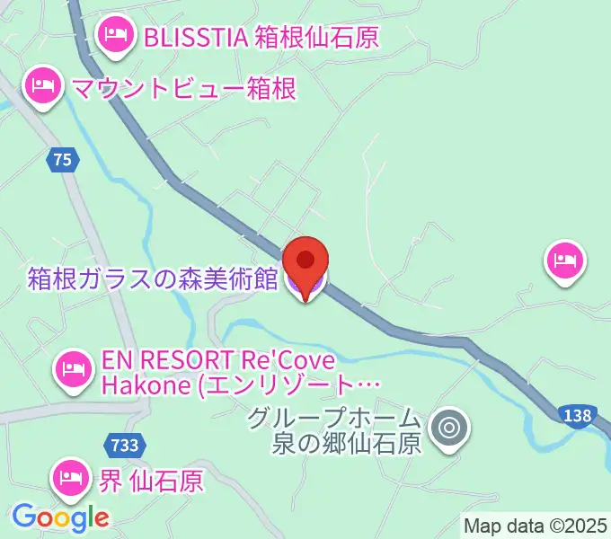 箱根ガラスの森美術館の地図