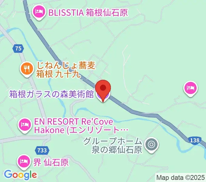 箱根ガラスの森美術館の地図