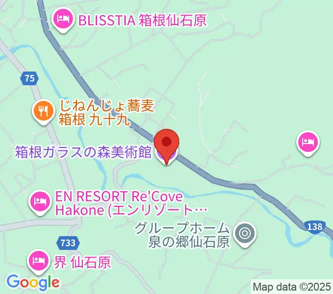 箱根ガラスの森美術館の地図