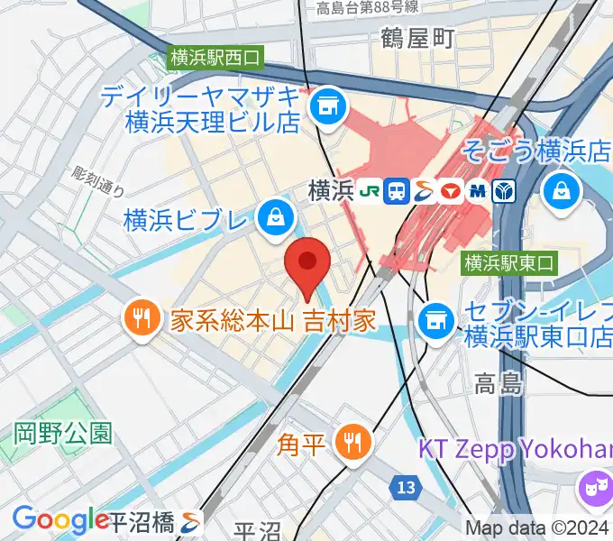 ヨコハマミントホールの地図