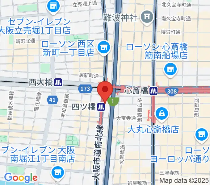 四ツ橋LMスタジオの地図