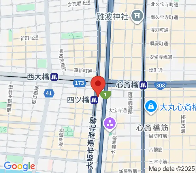 四ツ橋LMスタジオの地図