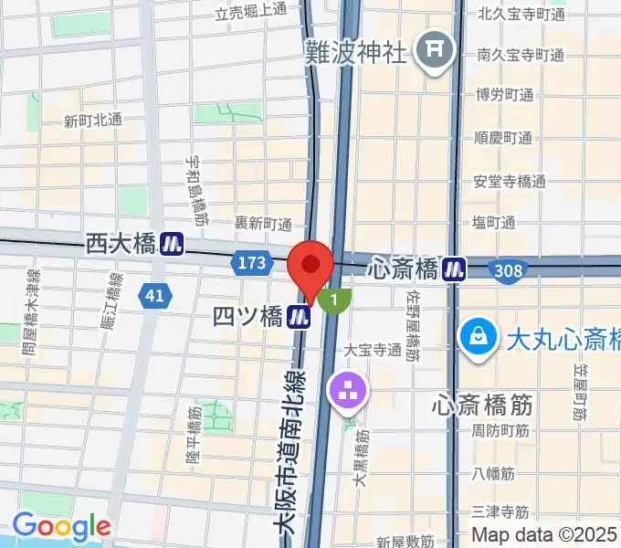 四ツ橋LMスタジオの地図