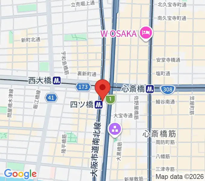 四ツ橋LMスタジオの地図