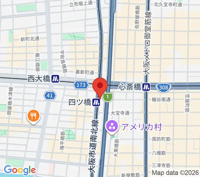 四ツ橋LMスタジオの地図