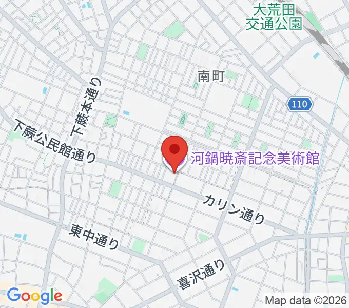 河鍋暁斎記念美術館の地図