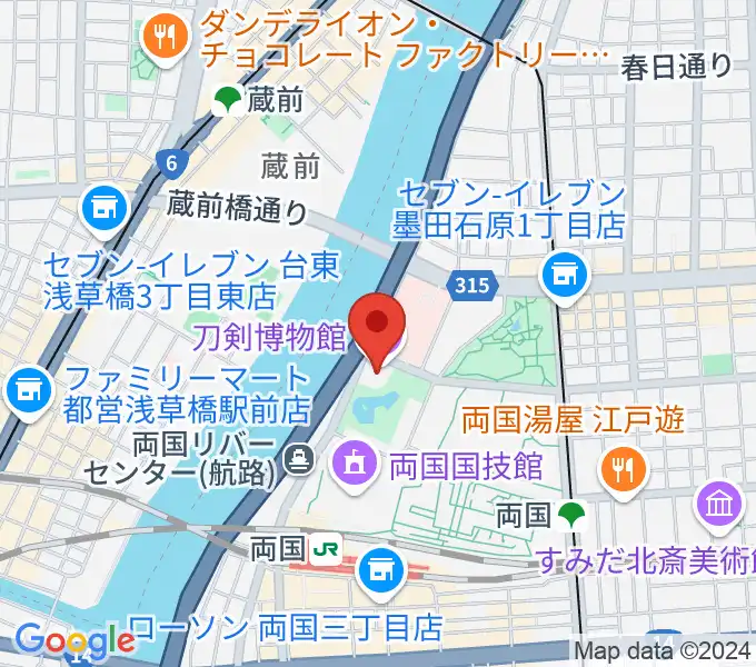 刀剣博物館の地図