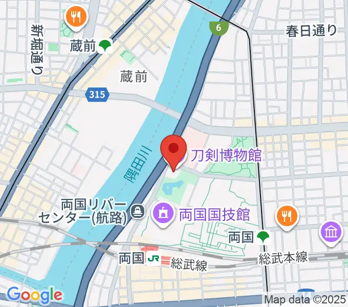 刀剣博物館の地図