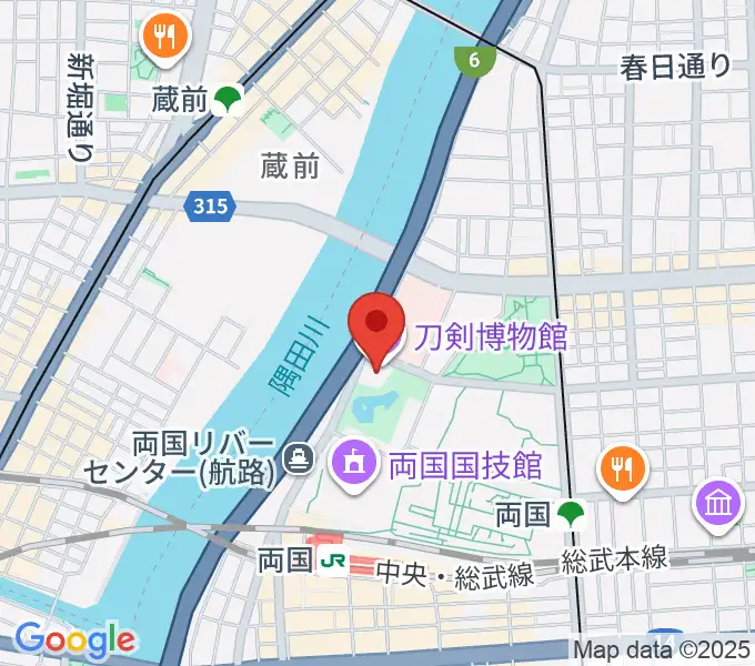 刀剣博物館の地図