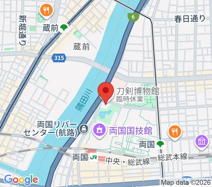 刀剣博物館の地図