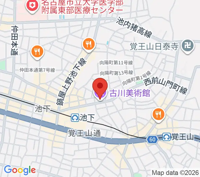 古川美術館の地図