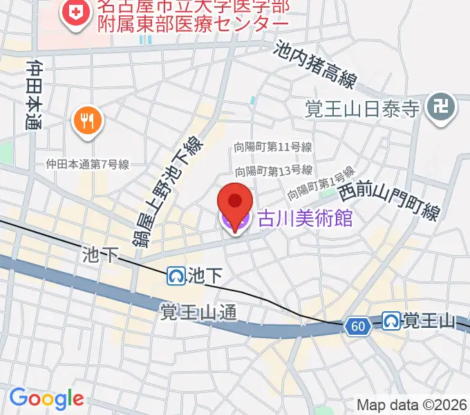 古川美術館の地図