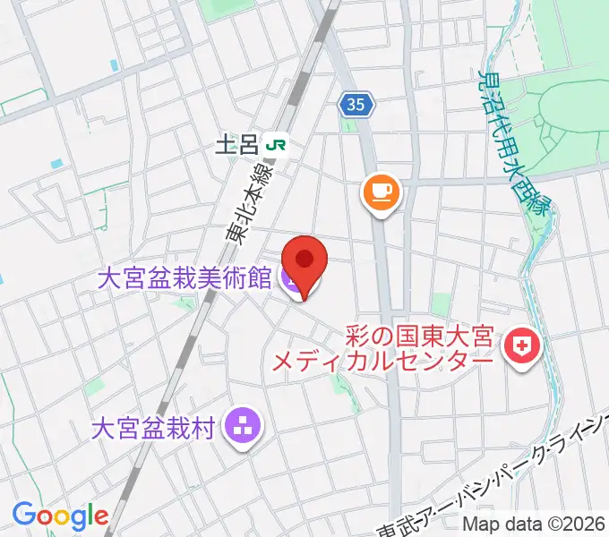 さいたま市大宮盆栽美術館の地図