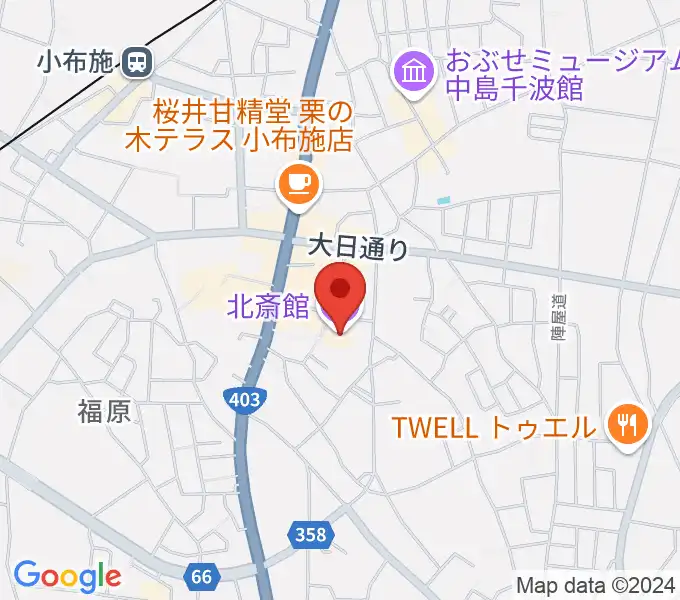 信州小布施北斎館の地図