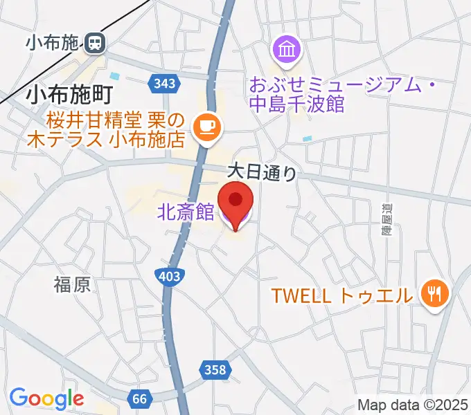 信州小布施北斎館の地図