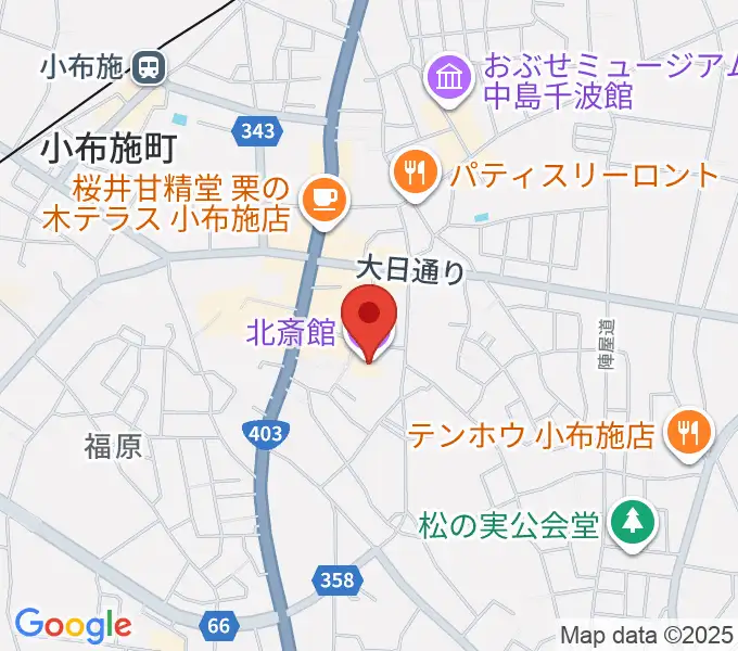 信州小布施北斎館の地図
