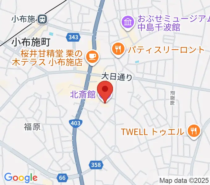 信州小布施北斎館の地図