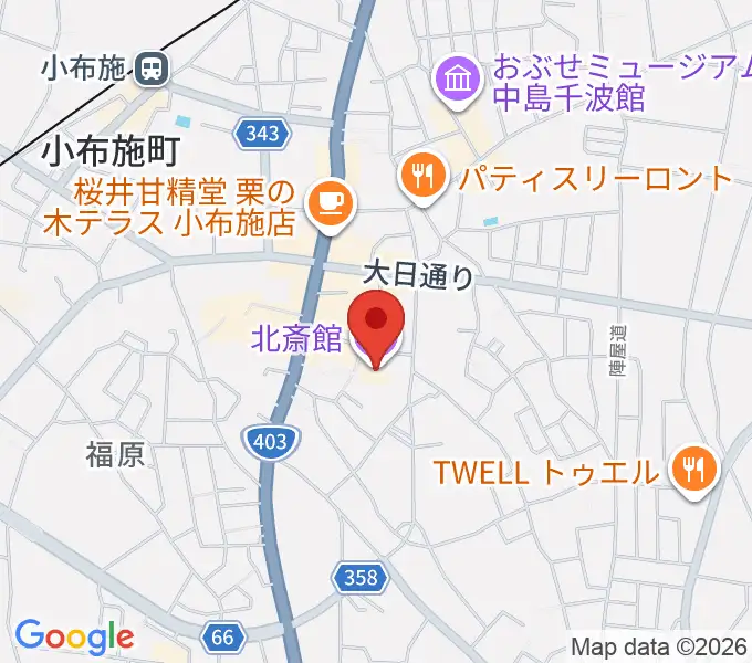 信州小布施北斎館の地図