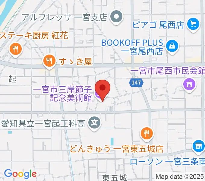 一宮市三岸節子記念美術館の地図